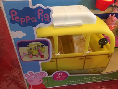 Peppa Pig Peppa's Adventures Peppa's Beach Campervan Vehicle Preschool Toy:  10 Pieces, Rolling Wheels; Ages 3 and Up Multicolor F3632