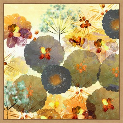 Amanti Art 22"x22" Textured Hedgerow Rust by Northern Lights Framed Canvas Wall Art Print