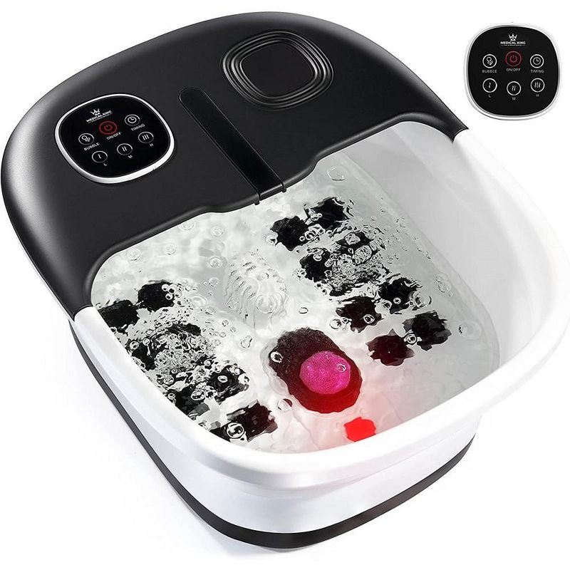Foot Spa Massager Collapsible option - Includes Remote Control, Pumice Stone, Heat option, Bubbles, Jets and Vibration Button - MedicalKinUsa, 1 of 8