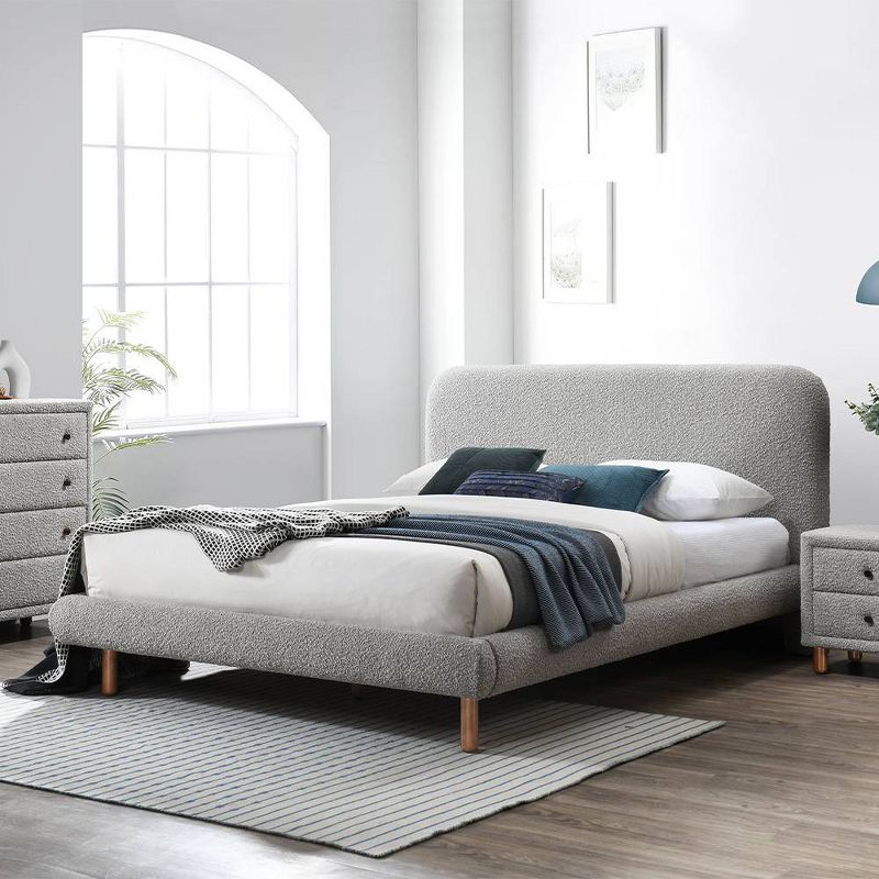 87.8&#34; Queen Bed&#34; Cleo Beds Gray Boucle - Acme Furniture, 1 of 10