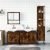 vidaXL 4-Piece Smoked Oak Bathroom Furniture Set - Engineered Wood Storage Cabinets & Mirror - 3 of 4