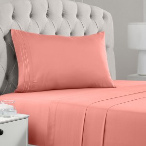 Mellanni 1800 Bed Sheets Twin XL Coral - 1 of 3