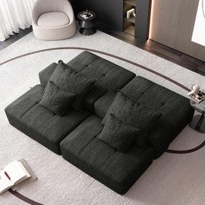 KWPZQEB Oversized Modular Sectional Sofa, Chenille Cloud Couch with Ottoman, Modern Tufted Sofa for Living Room, Spacious Space, No Assembly Required - 1 of 4
