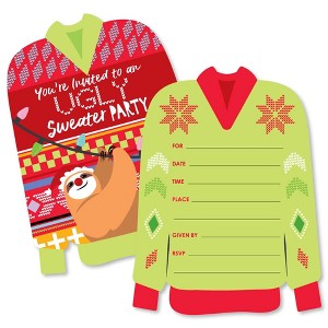 Big Dot of Happiness Wild and Ugly Sweater Party - Shaped Fill-in Invites - Holiday and Christmas Animals Invitation Cards with Envelopes - Set of 12 - 1 of 4