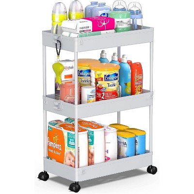 YIGII-Warehouse rolling car 3 floors, kitchen multifunctional shelf