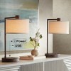 360 Lighting Colby 21" High Small Modern Desk Lamps Set of 2 USB Port AC Power Outlet Brown Bronze Finish Metal Home Office Living Room Charging - 2 of 4
