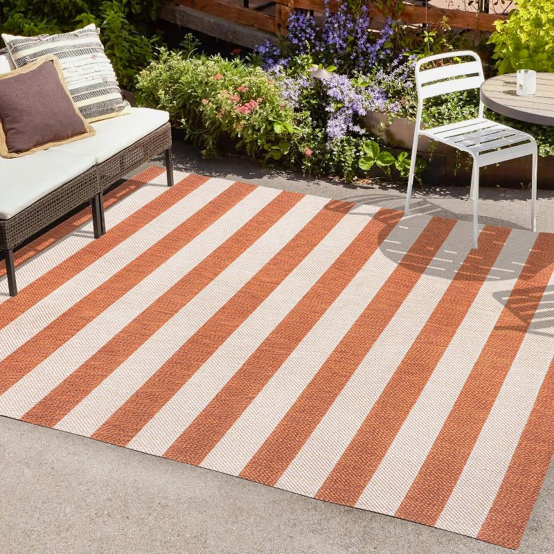 Negril Two-Tone Wide Stripe Indoor/Outdoor Area Rug - JONATHAN Y, 1 of 13