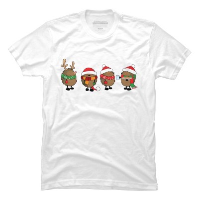 Men's Design By Humans Christmas hedgehogs By Mangulica T-Shirt