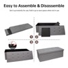 Aoibox Folding Storage Ottoman Bench with Removable Divider, Large Capacity Footrest for Bedroom, Living Room, Entryway, Dark Grey - 4 of 4