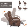 Grey Chenille Power Lift Recliner Chair with Solid Wood Armrests and Heat Massage for Living Room Apartment - 4 of 4