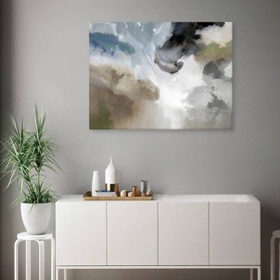 36" x 24" Abstract Canvas Wall Art in Gray and Beige