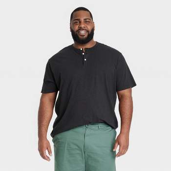 Men's Big & Tall Long Sleeve Textured Henley Shirt - Goodfellow & Co™ Green  5xl : Target