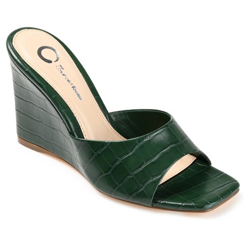 Dark green wedge clearance sandals