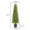 COWLOWN 4FT Artificial Topiary Trees, Set of 2 - 36 Inch Faux Boxwood, UV Resistant Evergreen Shrubs for Outdoor Planters, Front Porch & Patio Decor - 2 of 4