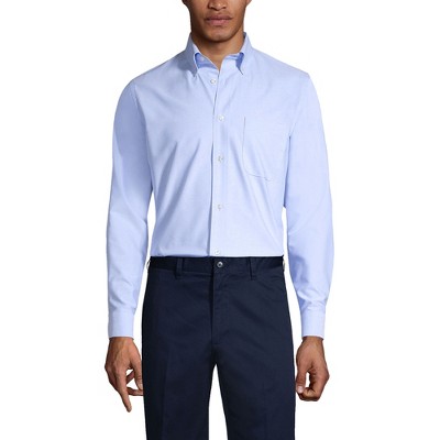 Lands' End School Uniform Men's Tall Long Sleeve Solid Oxford Dress Shirt -  Xx Large Tall - Blue : Target