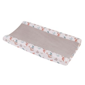 Little Love by NoJo Woodland Meadow Taupe, Sage, Tan and White Forest Friends Super Soft Contoured Changing Pad Cover - 1 of 3