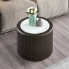 Kumasinova Modern Marble Pattern Coffee Table(Set),Round Side Table with Sturdy Base,End Table with Marble Design,Coffee Tables for Living Room,Office - 3 of 4