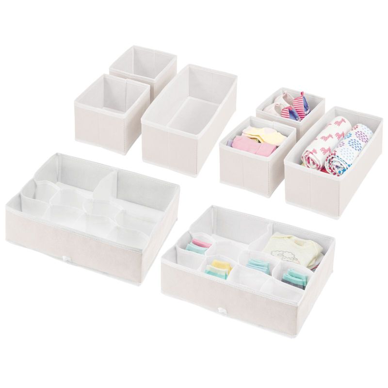 mDesign Fabric Nursery Divided Drawer Storage Bin, 1 of 10