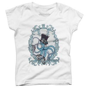 Girl's Design By Humans Steampunk Octopus By paviash T-Shirt - 1 of 3