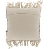 Northlight 18" Natural Cotton Handmade Macrame Square Cushion with Fringes - 4 of 4