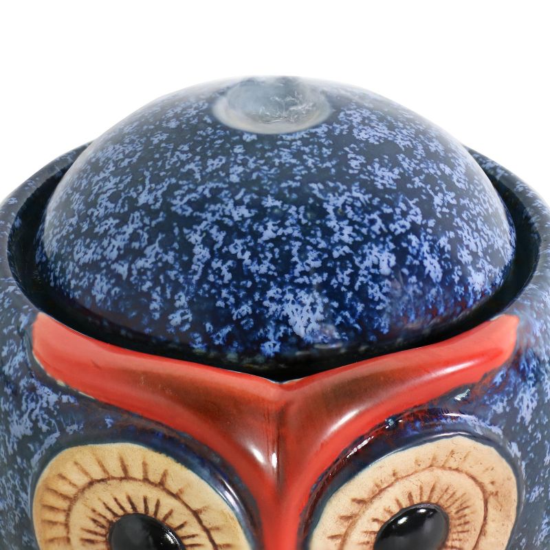 Sunnydaze Indoor Home Office Decorative Smooth Glazed Ceramic Owl Tabletop Water Fountain Feature - 7", 5 of 13