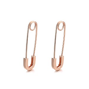 14K Gold over Sterling Silver Safety Pin Earrings - 1 of 4