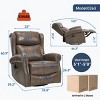 Genuine Leather Swivel Recliner Chair, Manual Rocker Recliner Chair with Heat and Massage, Living Room Single Lounge Sofa Chair-Koiai - 4 of 4