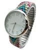 Olivia Pratt Big Dial Easy Reader Watch Printed Elastic Stretch Band Wristwatch Women Watch - 2 of 3