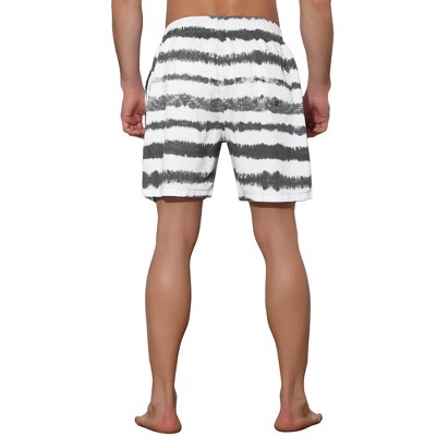 Lars Amadeus Men's Tie-dyed Pattern Elastic Waist Summer Swimming Shorts Black 28 — фото 3