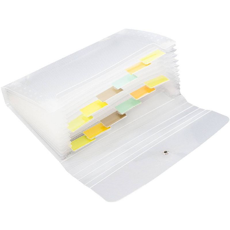 JAM Paper 4 1/4" x 6 3/4" 13 Pocket Plastic Expanding File - Coupon Size - Clear, 4 of 5