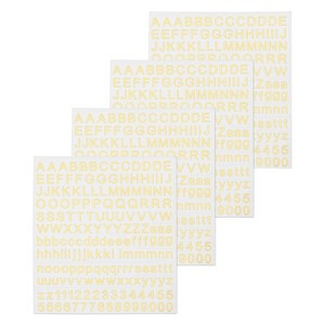 Unique Bargains 3D Small Self-Adhesive A to Z 1 to 9 Alphabet Number Resin Stickers 4 Sheets - 1 of 4
