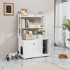 COZONY Large Litter Box Enclosure with Shelves & Doors, 52" Cat Litter Box Cabinet Furniture, Hidden Kitty Litter Box Enclosure with Scratch Pad - 2 of 4