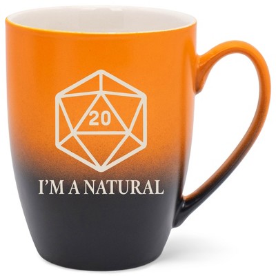 100 North Dice 10 Ounce Orange and Black Two Toned Ombre, Comfortably Fits Your Hands, Ceramic Tea Coffee Cup Mug, I'm A Natural