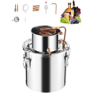 VEVOR Alcohol Still, 5 Gal / 19 L Stainless Steel Water Alcohol Distiller with Copper Coil, Home Brewing Refining Fermentation Kit, Silver - 1 of 4