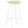 vidaXL Bar Stool Set of 4 Bleached wood and white - 4 of 4