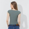Women's Cap Sleeve Square Neck Rosette Top - Wild Fable™ Sage Green - 2 of 3