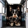 Boston Terrier Themed Flannel Blanket, Cozy Polyester All-Season Throw for Bed, Sofa, and Travel, Christmas Gift. - 3 of 4