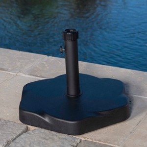 Okak All-Weather Irregular Shape Umbrella Base with Adjustable Knob, Umbrella Stand and Concrete Inside, Cantilever Umbrella Base for Home, Black - 1 of 4