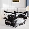 Acoinel 3 Pcs Western Style Cow Print Flag Lightwight Ultra Soft Comforter Set with 2 Pillowcases, Black - 3 of 4