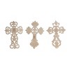 Set of 3 Wooden Cross Carved Cross Wall Decors White - Olivia & May - 4 of 4