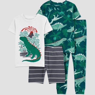 Image of Carter's Just One You® Toddler Boys' 4pc Dinos Pajama Set - White/Green 18M