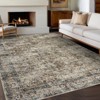 Machine Washable Vintage Floral Printed Area Rug Non Slip Traditional Distressed Floor Cover Soft Low Pile Indoor Mat for Kitchen Laundry Bedroom - 3 of 4