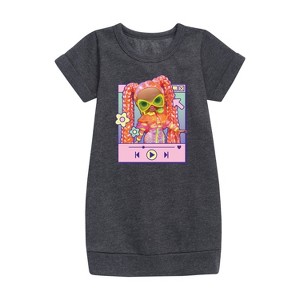 Girls' - LOL Surprise! - Play Dazzle Music Graphic Short Sleeve Fleece Dress - 1 of 3
