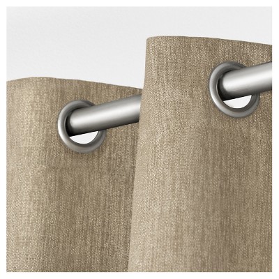 Natural Linen Look Blackout Grommet Window Curtain Panels