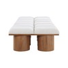 Meridian Furniture,Pavilion Cream Boucle Fabric Bench - 3 of 4