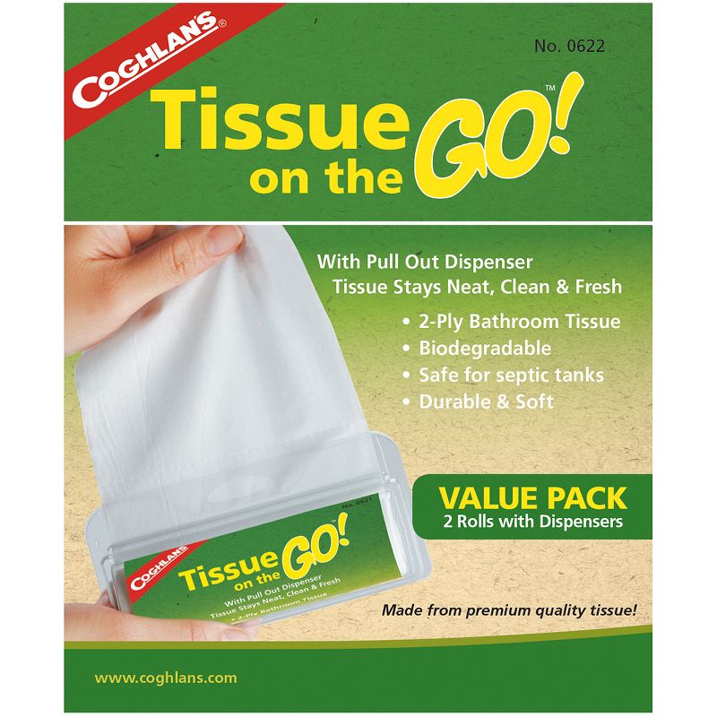 Coghlan's Tissue On The Go! (2 Pack) Pocket Size w/ Dispensers, Camping Survival, 1 of 4