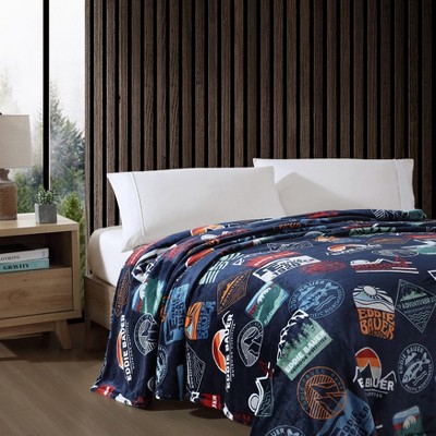 Full Blue Fleece Reversible Lightweight Blanket