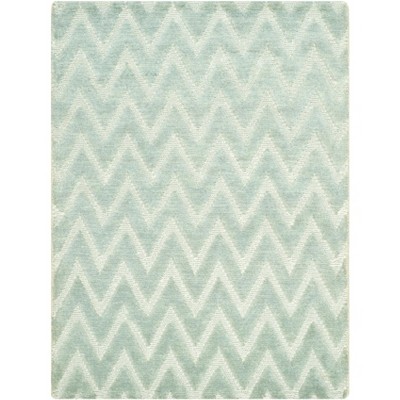 Santa Fe Hand-Knotted Gray Wool Chevron Area Rug