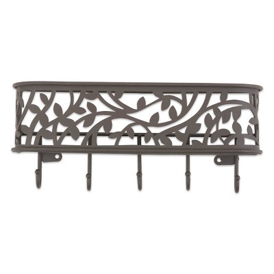 Dark Gray Medium Iron Wall Mounted Mail and Key Organizer