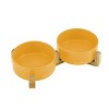 Coco Dual Pet Bowl with Wood Stand 5.11 in Yellow - 3 of 4